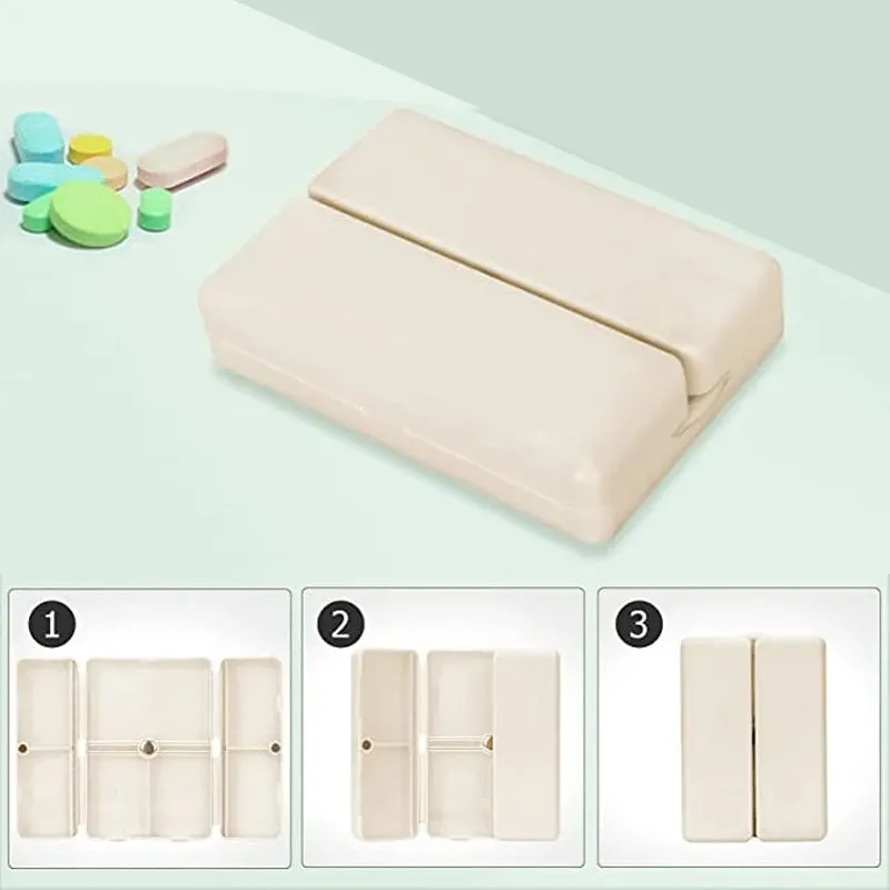 Magnetic pill box with 7 compartments - travel friendly