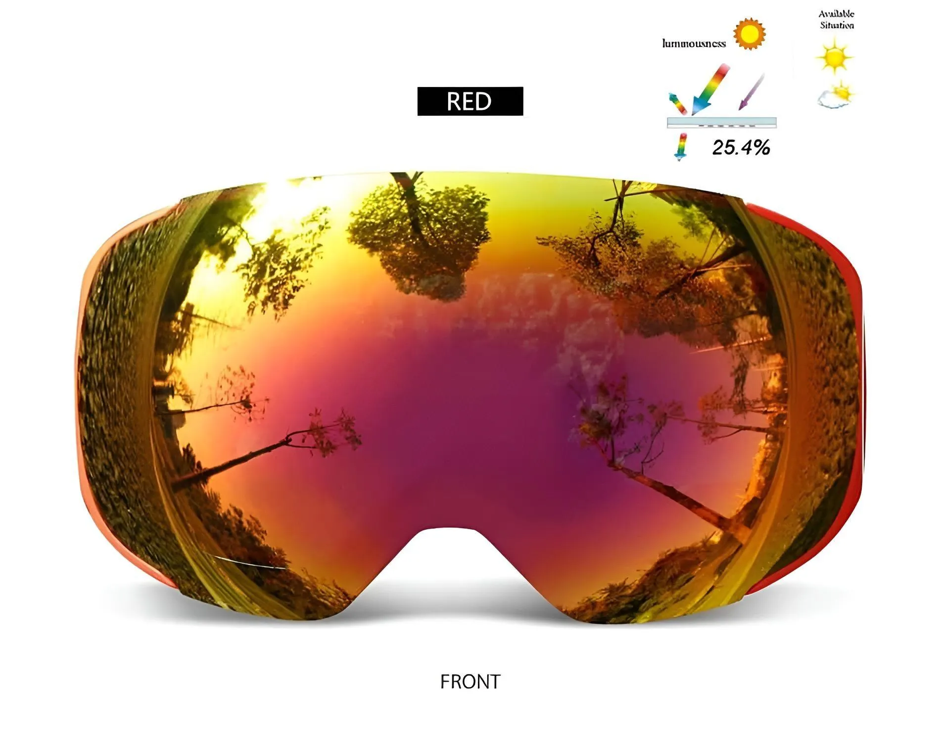 Magnetic Ski Goggles with Quick-Change Lens and Case Set