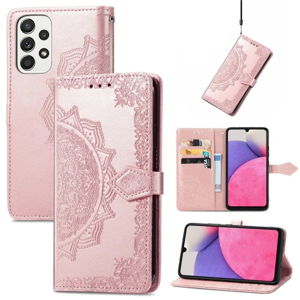 Mandala Samsung Galaxy A73 Flip case - Rose Gold