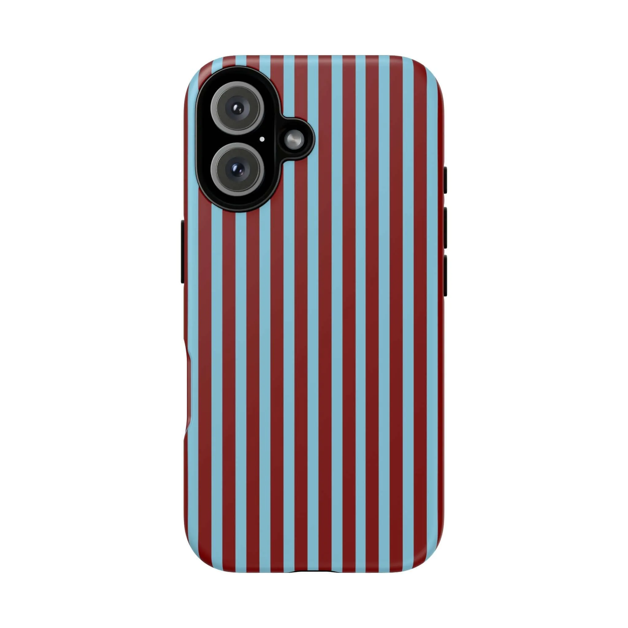 Maroon and Light blue Striped Tough Phone Case for iPhone, Samsung, and Google Phones