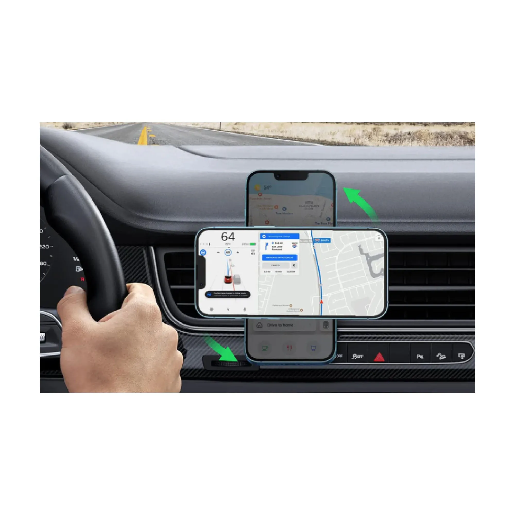 Mazer MagTap Powerful Magnetic Air Vent Car Mount - MagSafe Compatible (Non Charging)