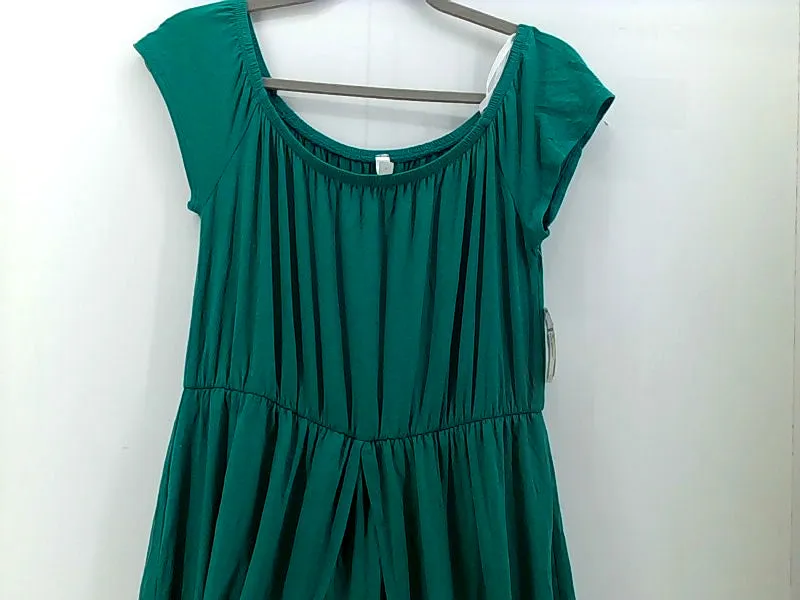 Medium Green Women's Short Sleeve Casual Dress