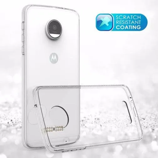 Moto Z Droid Case, Motorola Z Droid Slim Armor EZ Grip Bumper Case - Clear