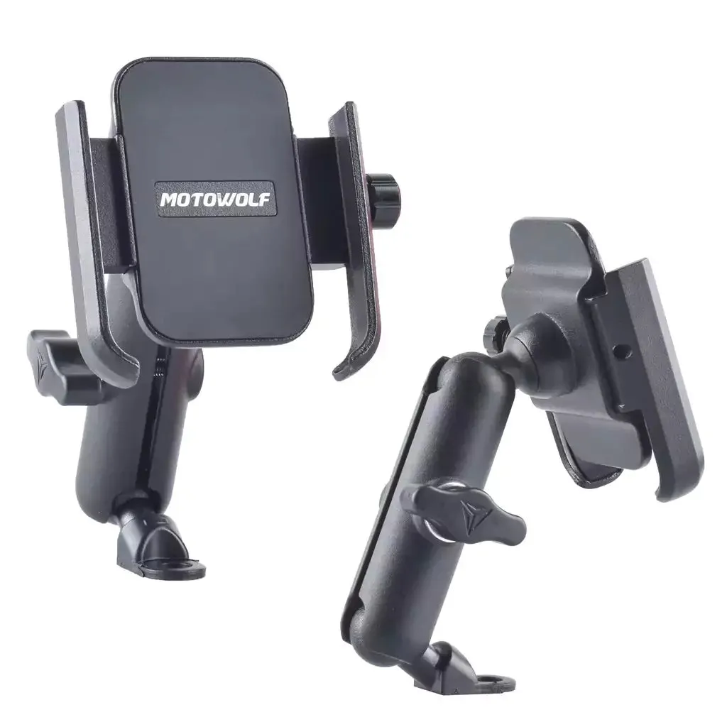 Motowolf MDL2821B Mobile Phone Stand Holder Clamp Type With 12-24V Input USB Charger