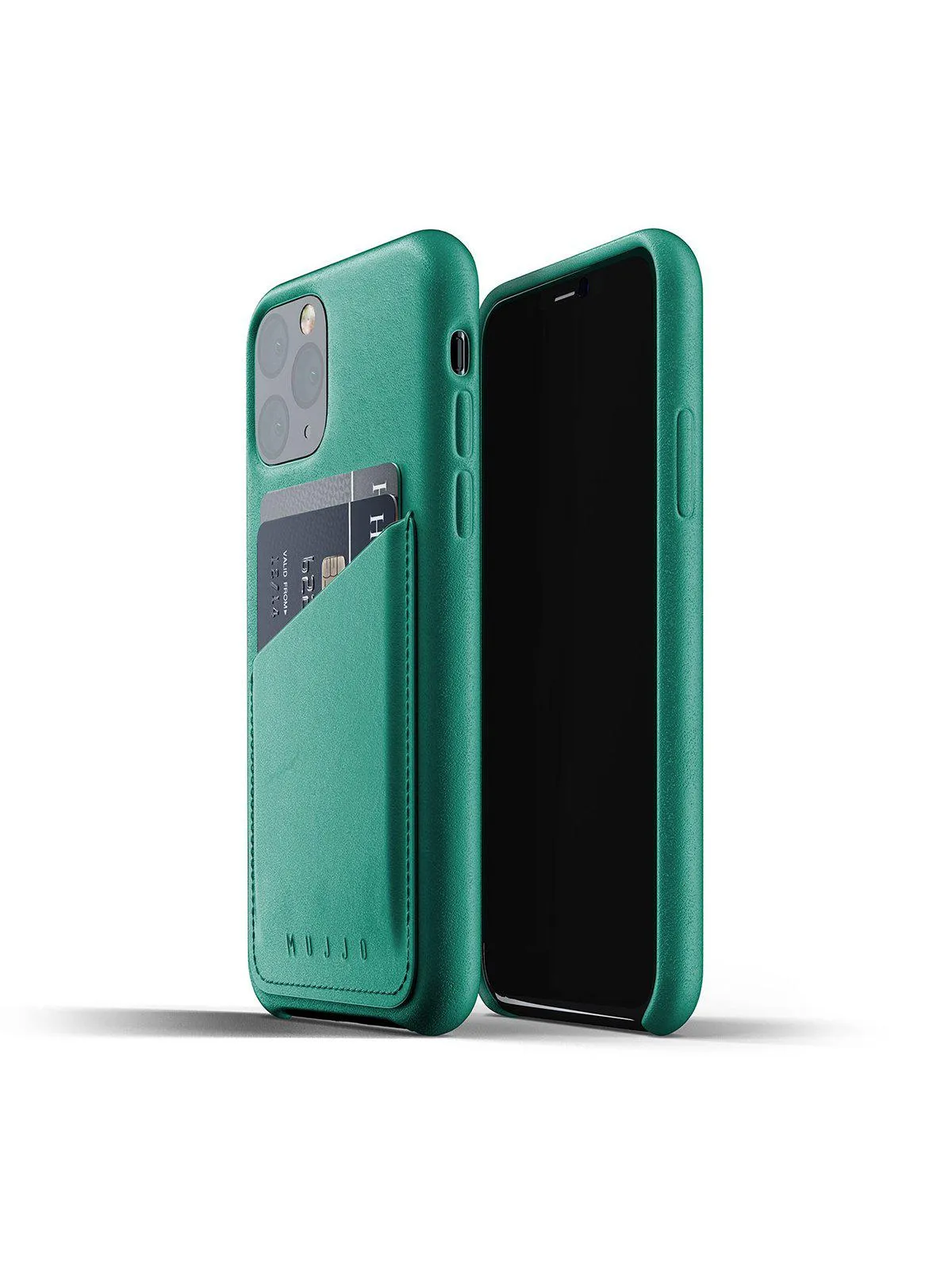 Mujjo Full Leather Wallet Case for iPhone 11 Pro Alpine Green