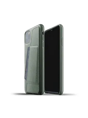 Mujjo Full Leather Wallet Case for iPhone 11 Pro Max Slate Green