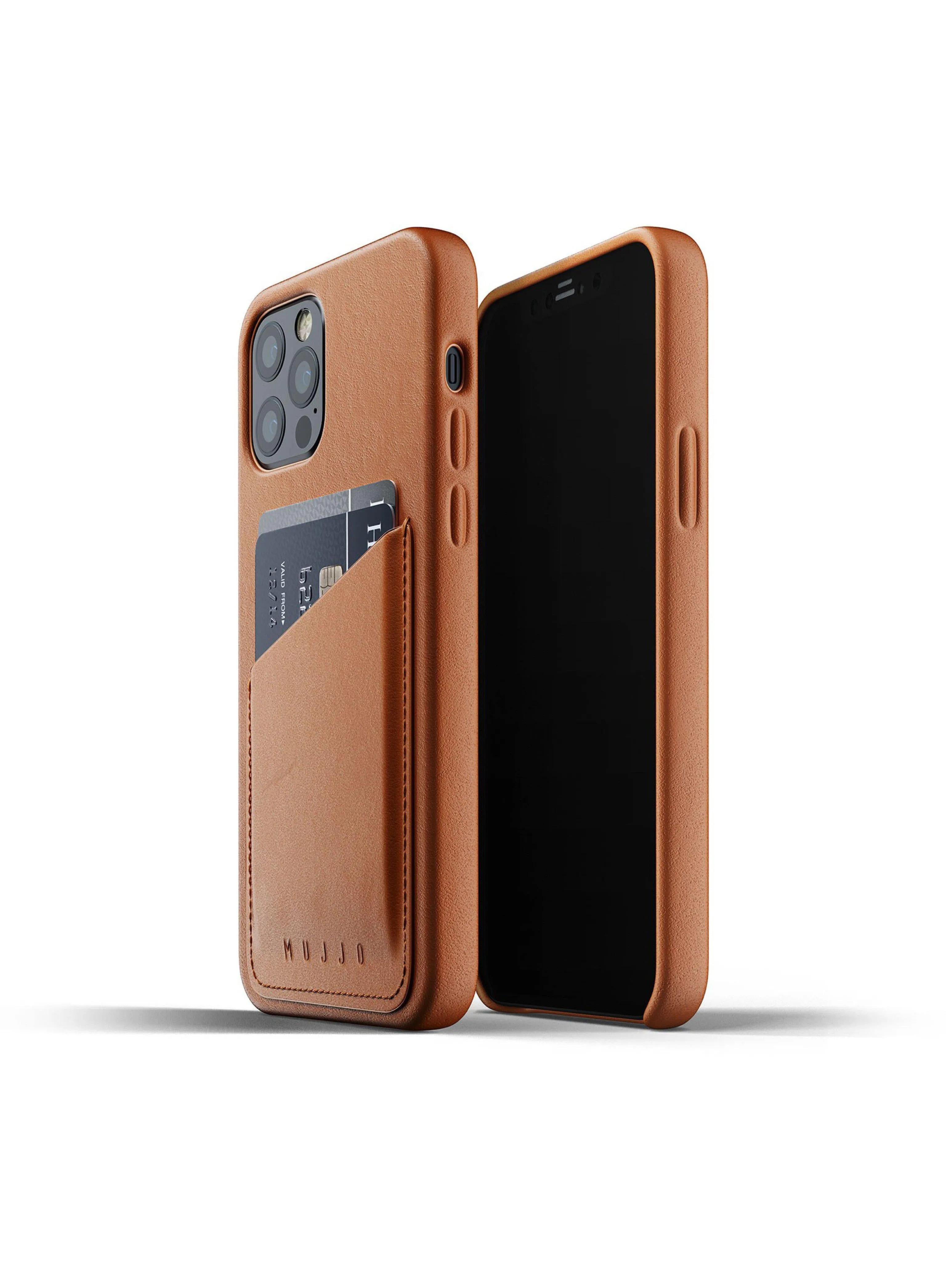 Mujjo Full Leather Wallet Case for iPhone 12 & 12 Pro Tan