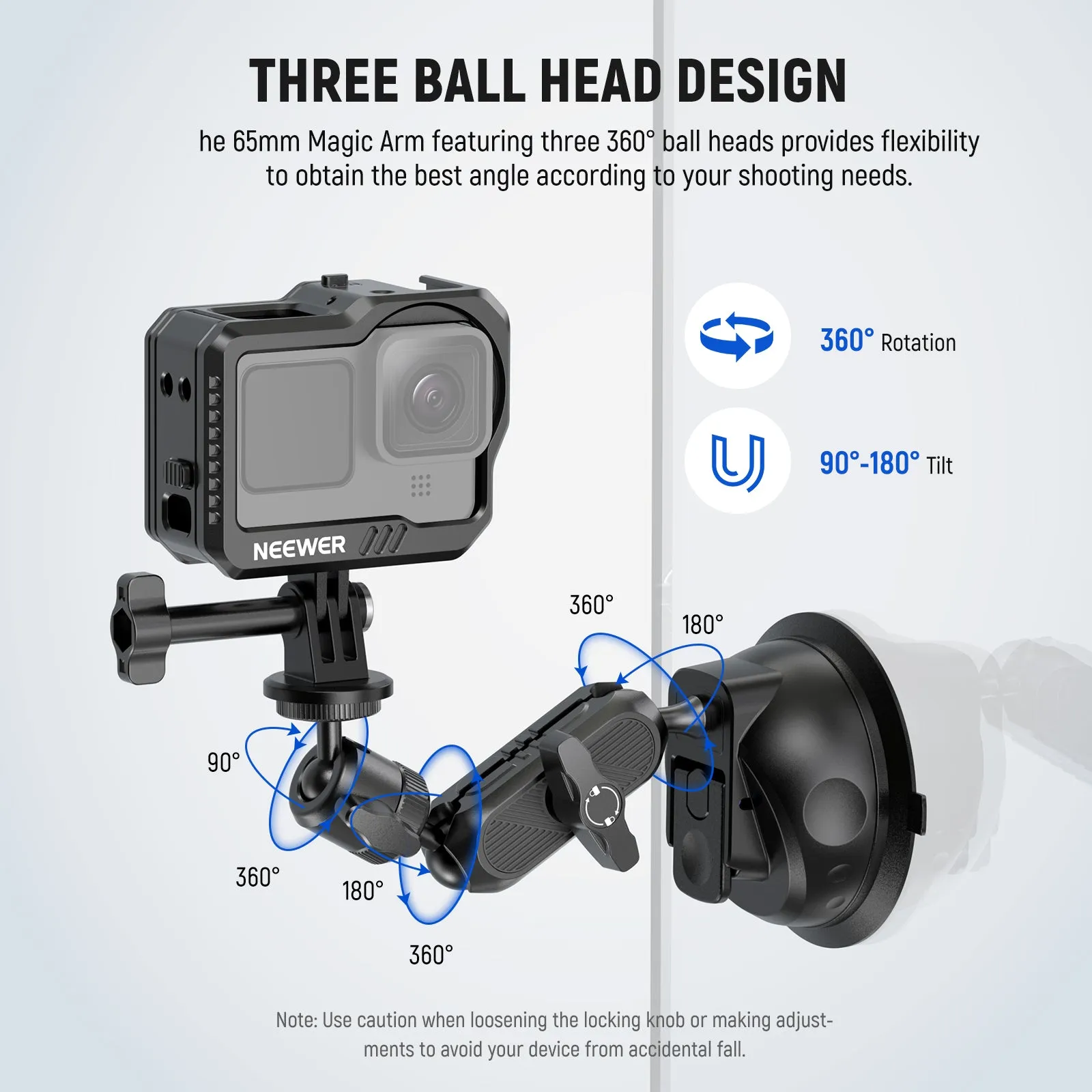 NEEWER CA029 Suction Cup Mount Compatible with GoPro