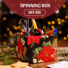 New Fabric spinning box DIY kit, cartonnage kit 174, lazy susan included, Online instructions included