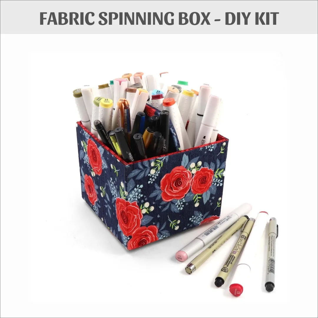 New Fabric spinning box DIY kit, cartonnage kit 174, lazy susan included, Online instructions included