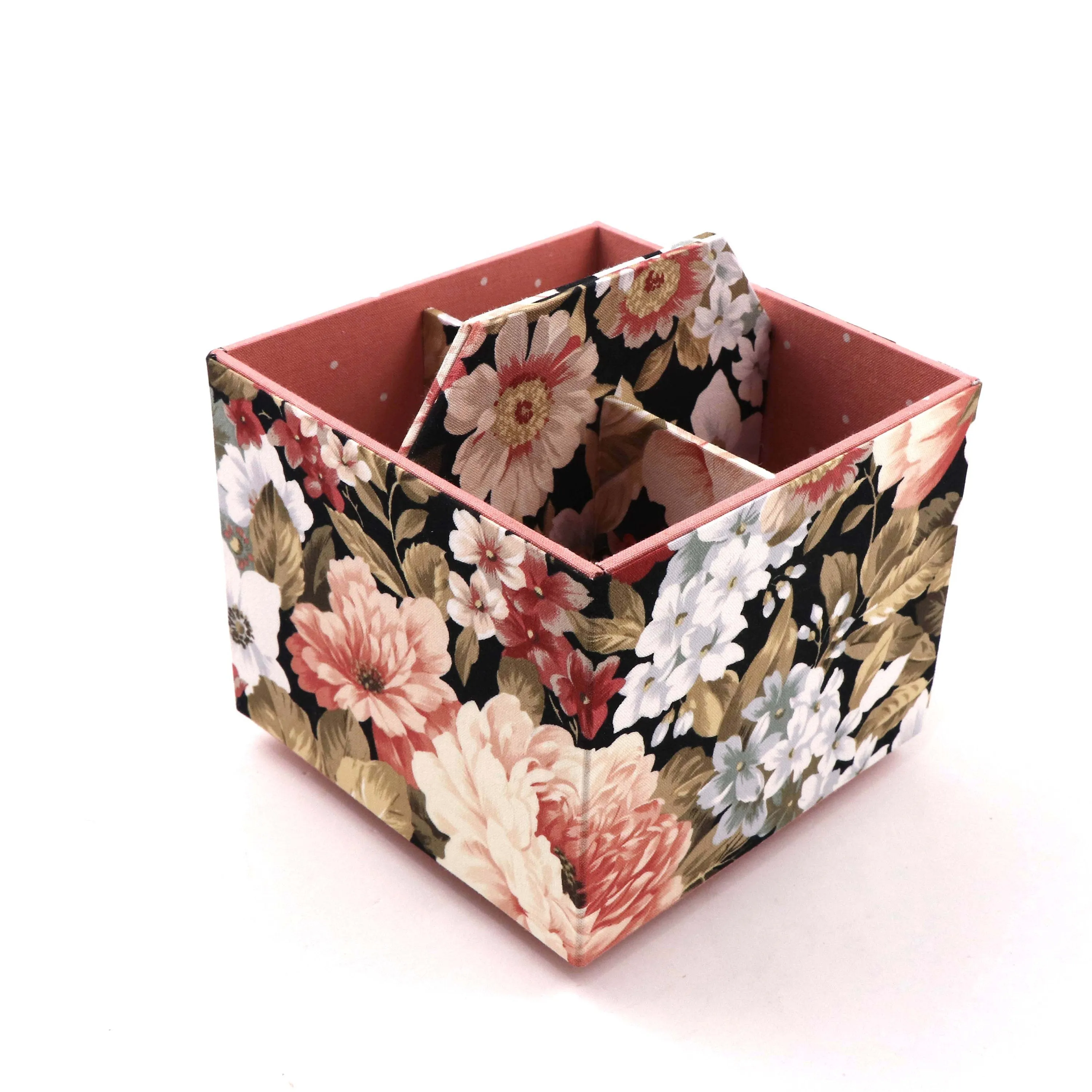 New Fabric spinning box DIY kit, cartonnage kit 174, lazy susan included, Online instructions included