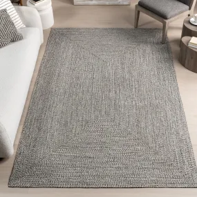 Nuloom Braided Indoor Outdoor Runner Rug 2 6 x 6 Light Grey