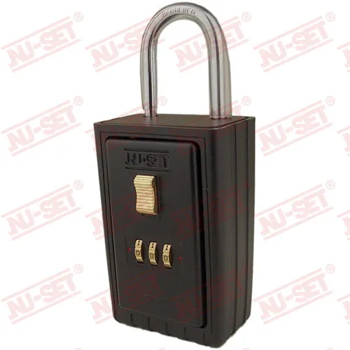 NUSET 3-Number Combination Lockbox, Keyed Shackle