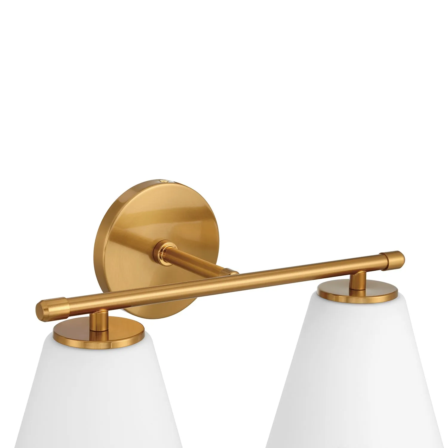 Open Box Carlisle 2 Light Vanity Wall Light, Brushed Brass with Opal Glass