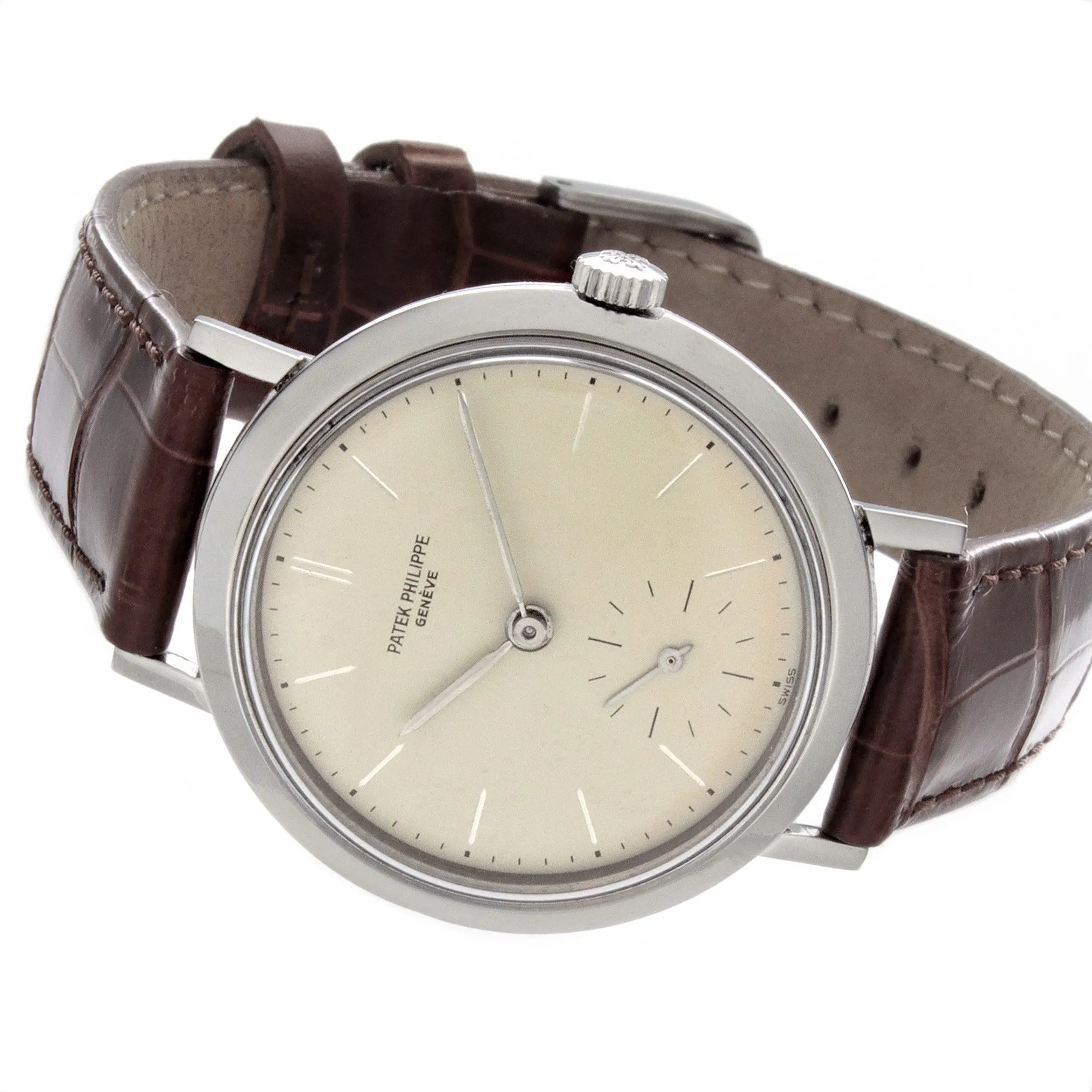 Patek Philippe 3419A Vintage 35mm Stainless Steel Calatrava Watch Circa 1962