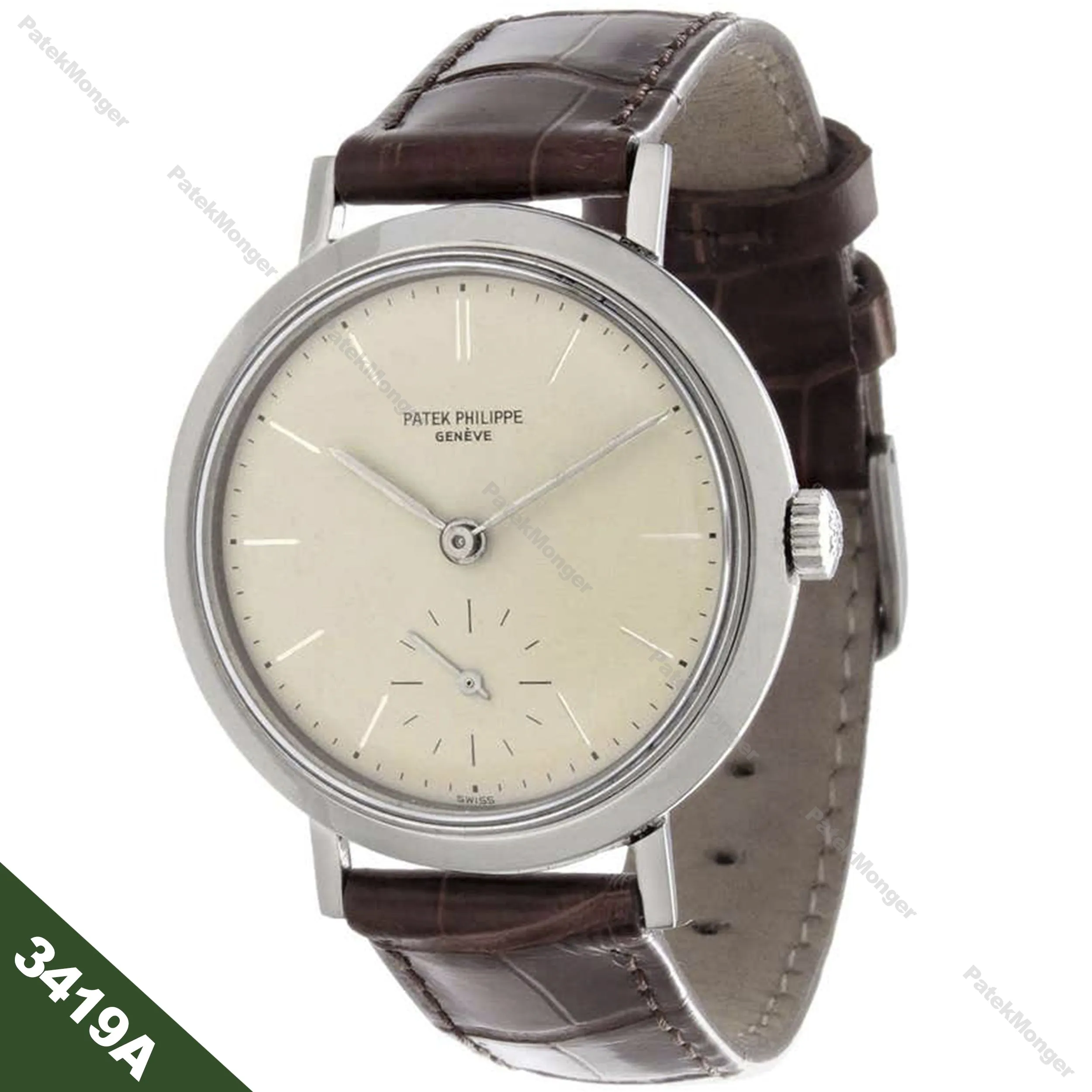 Patek Philippe 3419A Vintage 35mm Stainless Steel Calatrava Watch Circa 1962