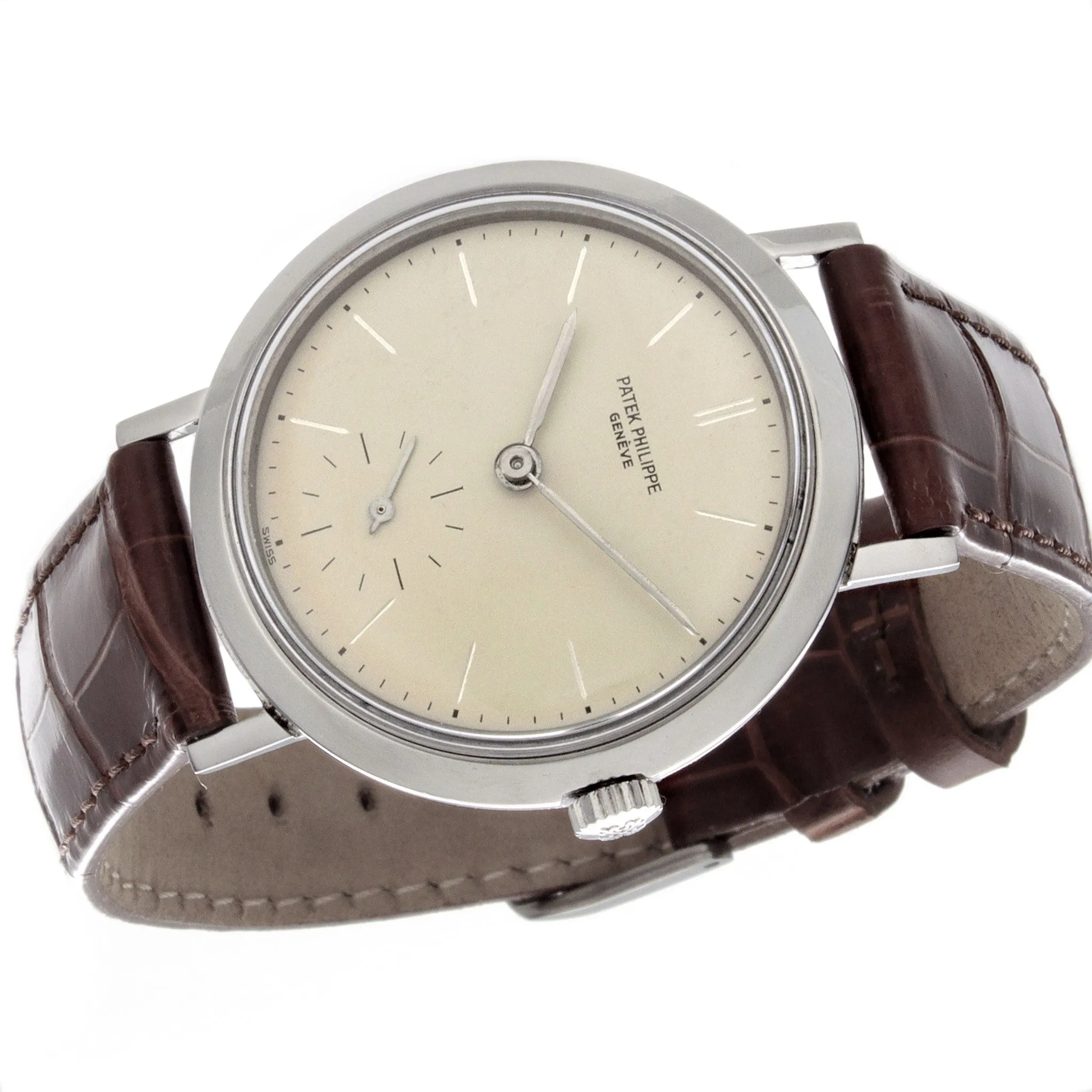 Patek Philippe 3419A Vintage 35mm Stainless Steel Calatrava Watch Circa 1962