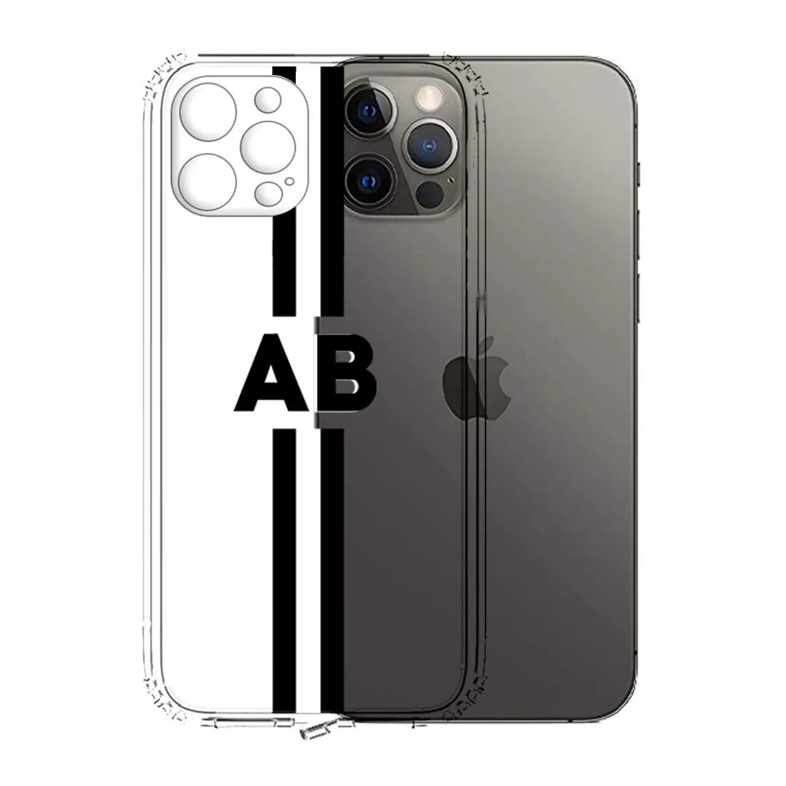 Perosnalized IPhone 11 Pro Max Cases Designer with Initial Flexible Clear Case with Camera Protection