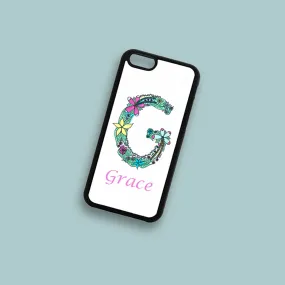 Personalised Floral Alphabet Phone Case