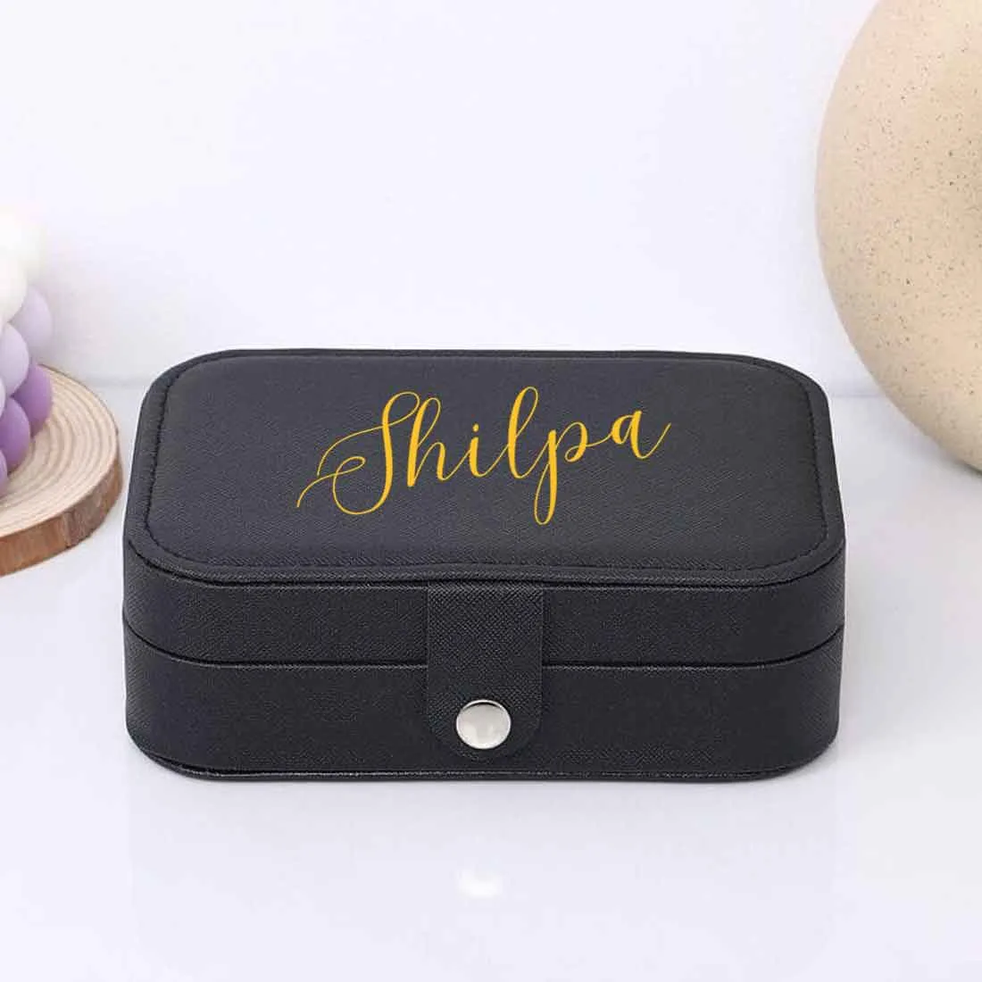 Personalized Jewellery Box Organizer For Travel jewelry Case for Earrings Pendant Rings Necklaces - Add Name