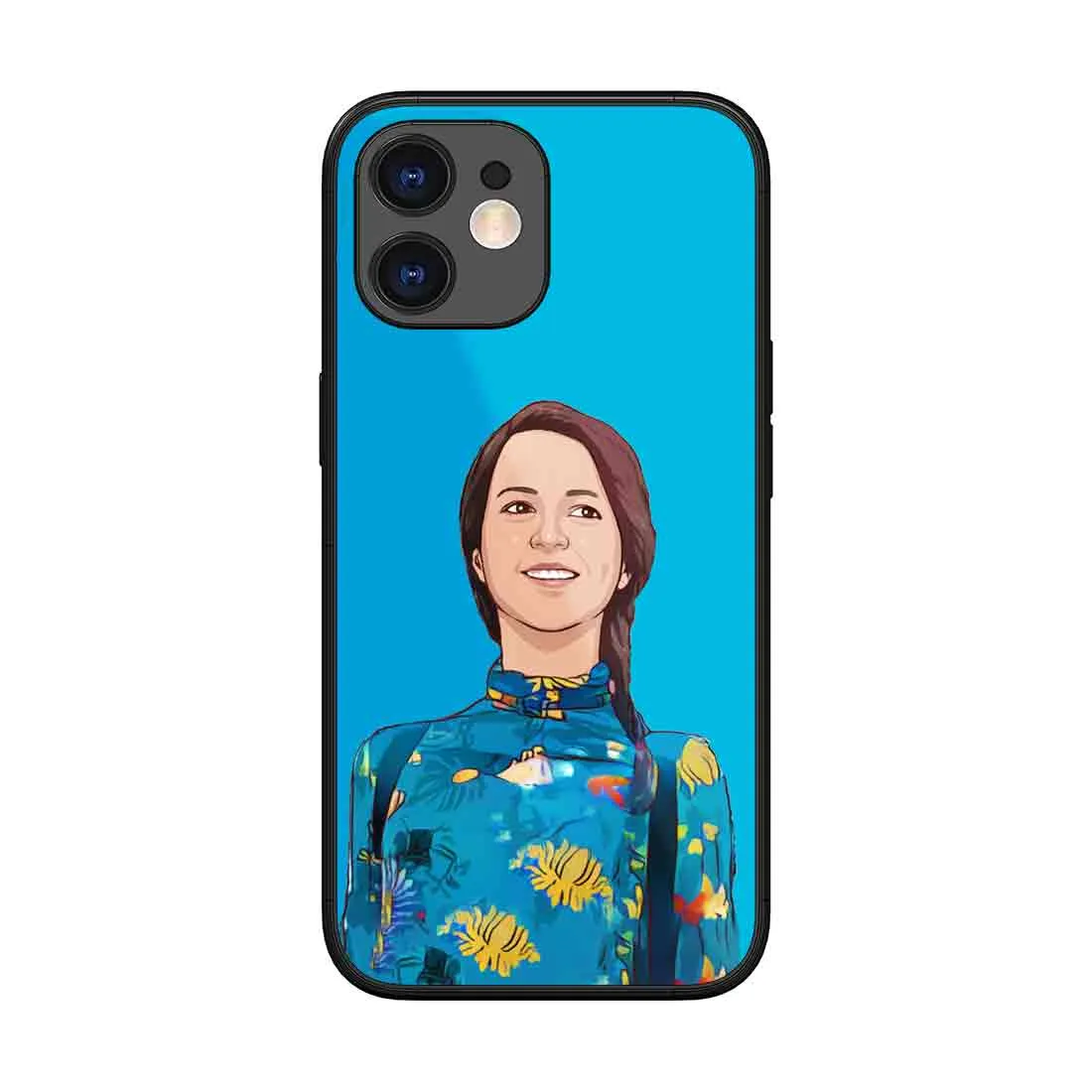 Personalized Mobile Back Cover with Photo Blue iPhone 11 Back Case - Cartoonized From Image