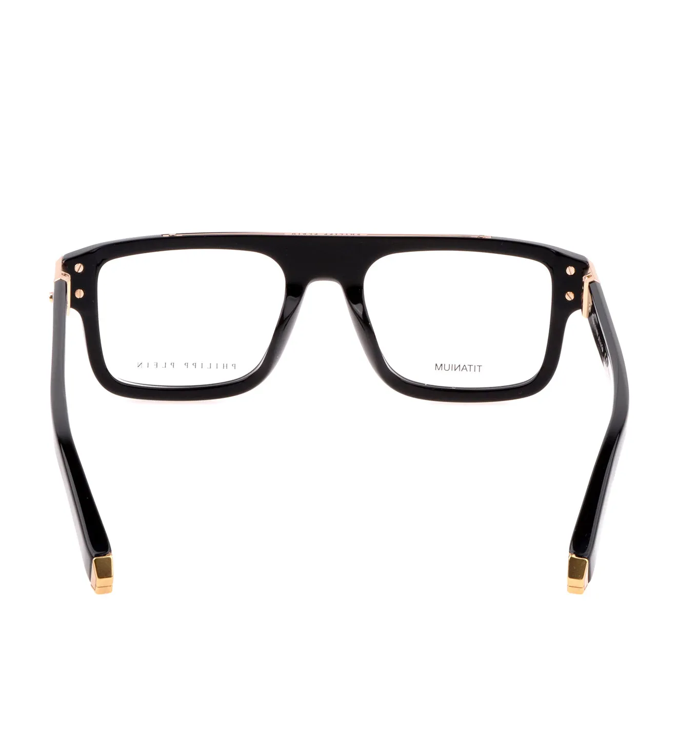 Philipp Plein Men's Shiny Black Square Optical Frame