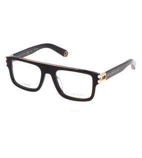 Philipp Plein Men's Shiny Black Square Optical Frame