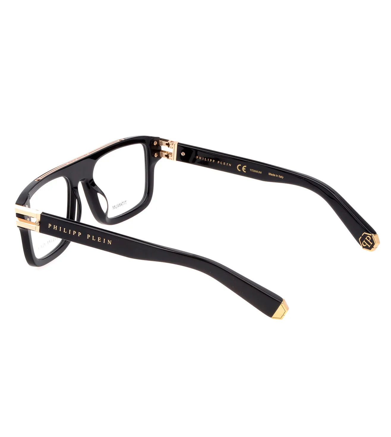 Philipp Plein Men's Shiny Black Square Optical Frame