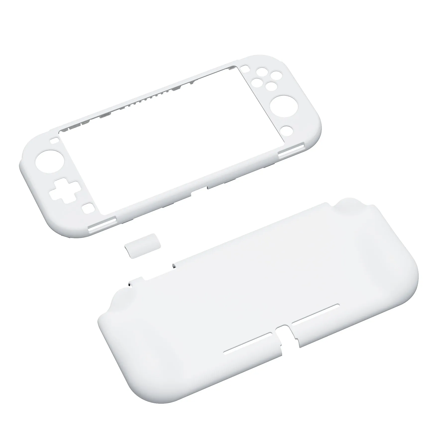 PlayVital ZealProtect Protective Case for Nintendo Switch Lite, Hard Shell Ergonomic Grip Cover for Nintendo Switch Lite with Screen Protector & Thumb Grip Caps & Button Caps - White - PSLYP3019