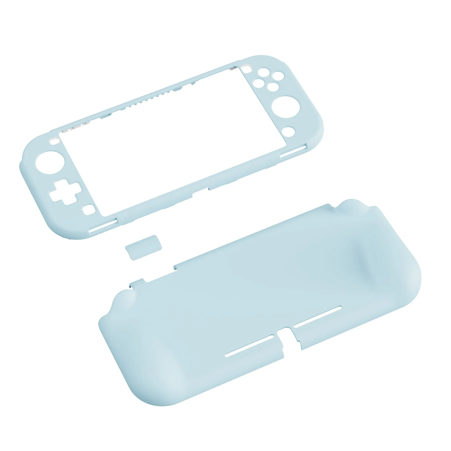 PlayVital ZealProtect Protective Case for Nintendo Switch Lite, Hard Shell Ergonomic Grip Cover for Switch Lite with Screen Protector & Thumb Grip Caps & Button Caps - Heaven Blue - PSLYP3018