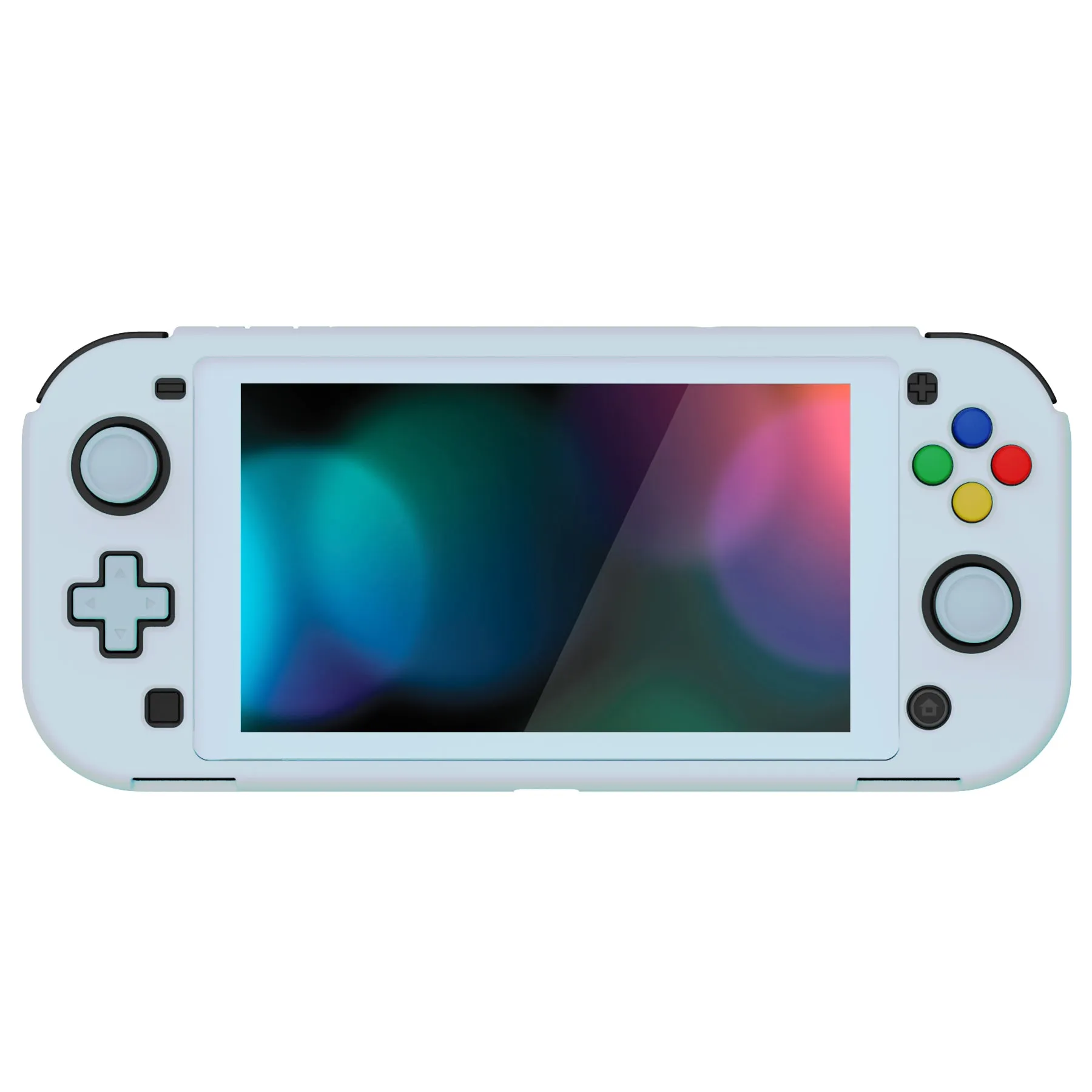 PlayVital ZealProtect Protective Case for Nintendo Switch Lite, Hard Shell Ergonomic Grip Cover for Switch Lite with Screen Protector & Thumb Grip Caps & Button Caps - Heaven Blue - PSLYP3018