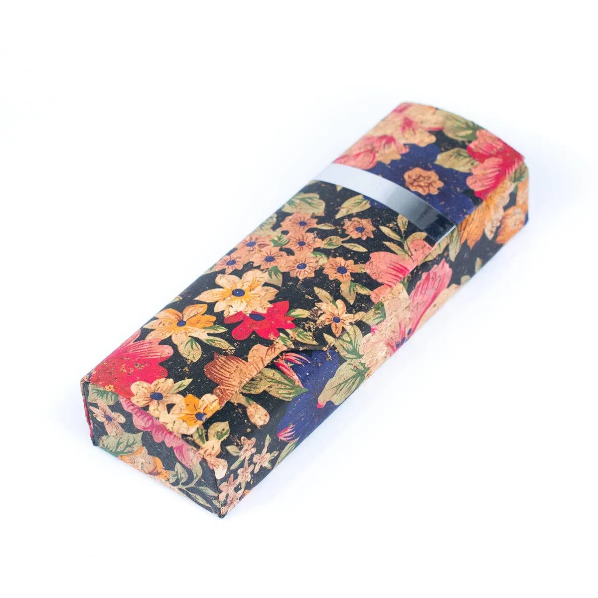 Printed cork glasses case with magnet closure L-1015