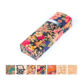 Printed cork glasses case with magnet closure L-1015