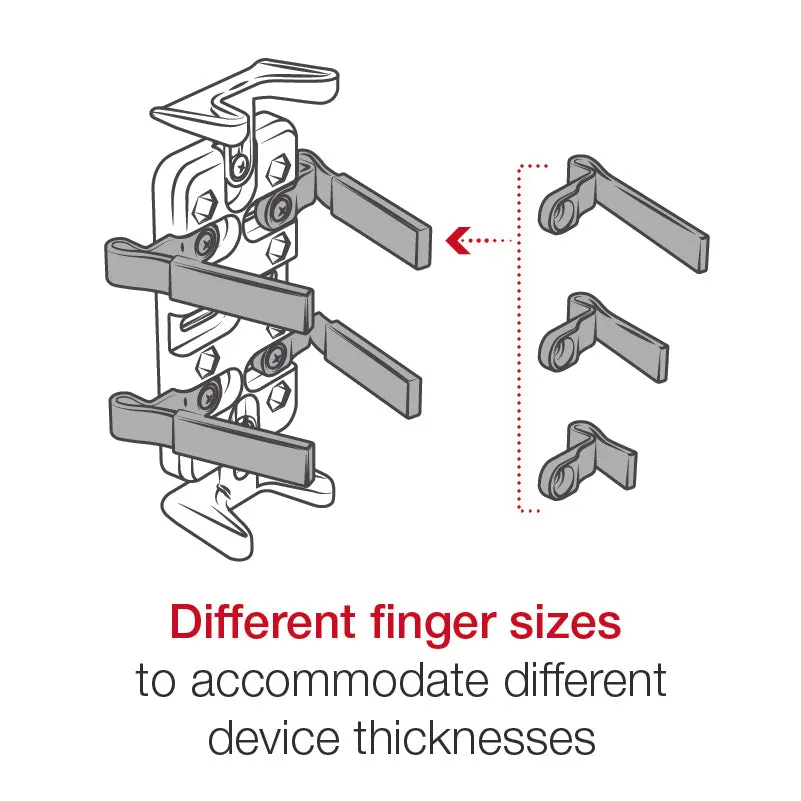 RAM® Finger-Grip™ Universal Holder with 3" Square Post Clamp Mount