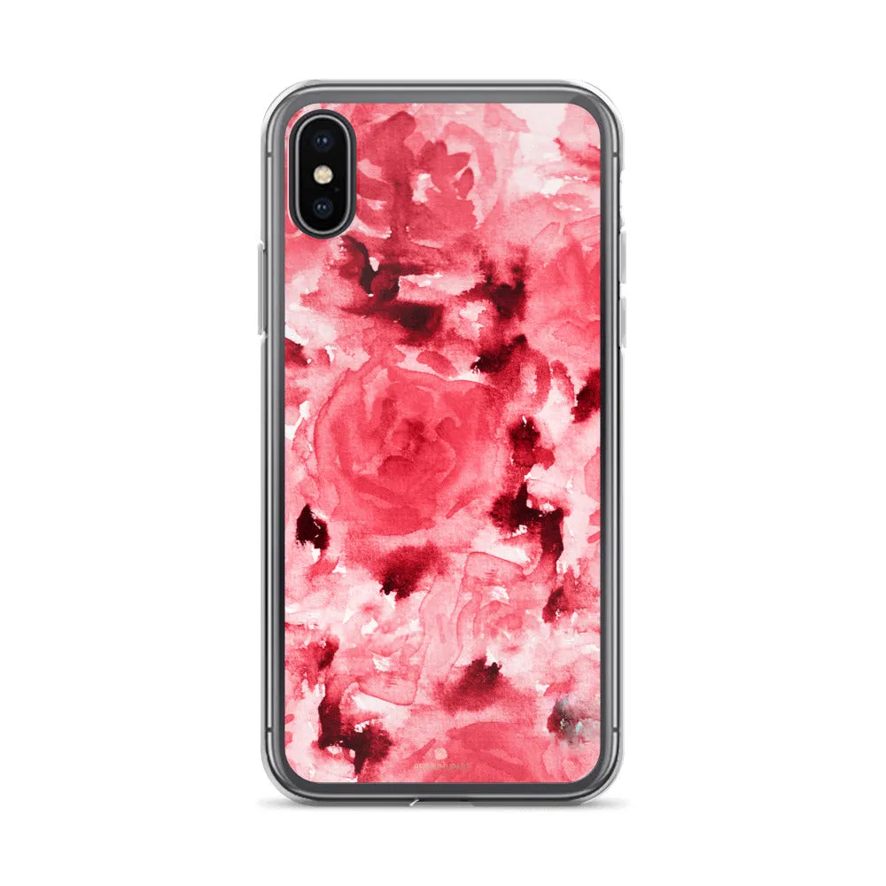 Red Rose Floral iPhone Case, iPhone X | XS | XR | XS Max | 8 | 8  | 7| 7  Phone Case-Printed in USA/EU