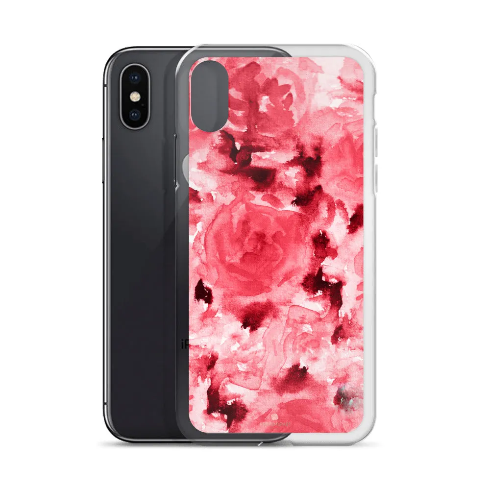 Red Rose Floral iPhone Case, iPhone X | XS | XR | XS Max | 8 | 8  | 7| 7  Phone Case-Printed in USA/EU