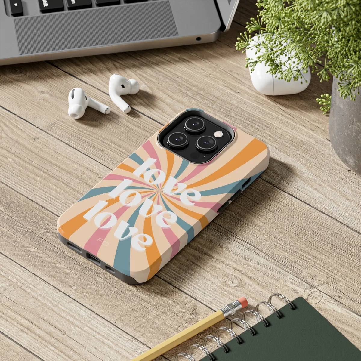 Retro Love Touch Case for iPhone with Wireless Charging