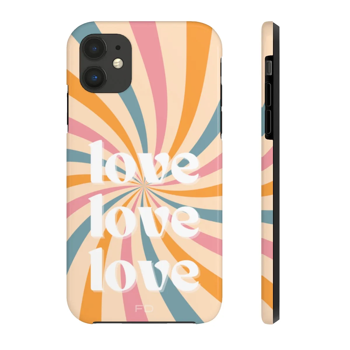 Retro Love Touch Case for iPhone with Wireless Charging