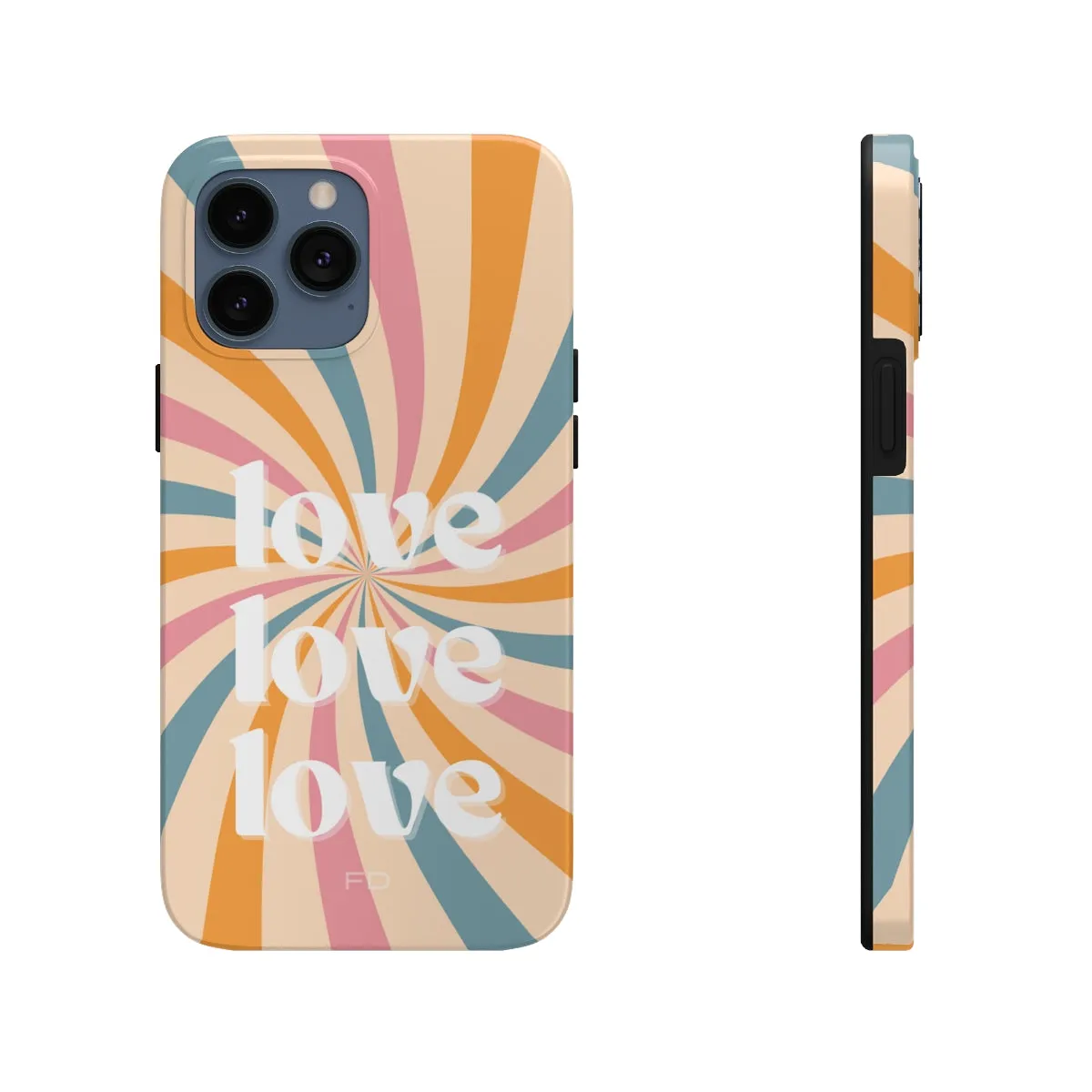 Retro Love Touch Case for iPhone with Wireless Charging