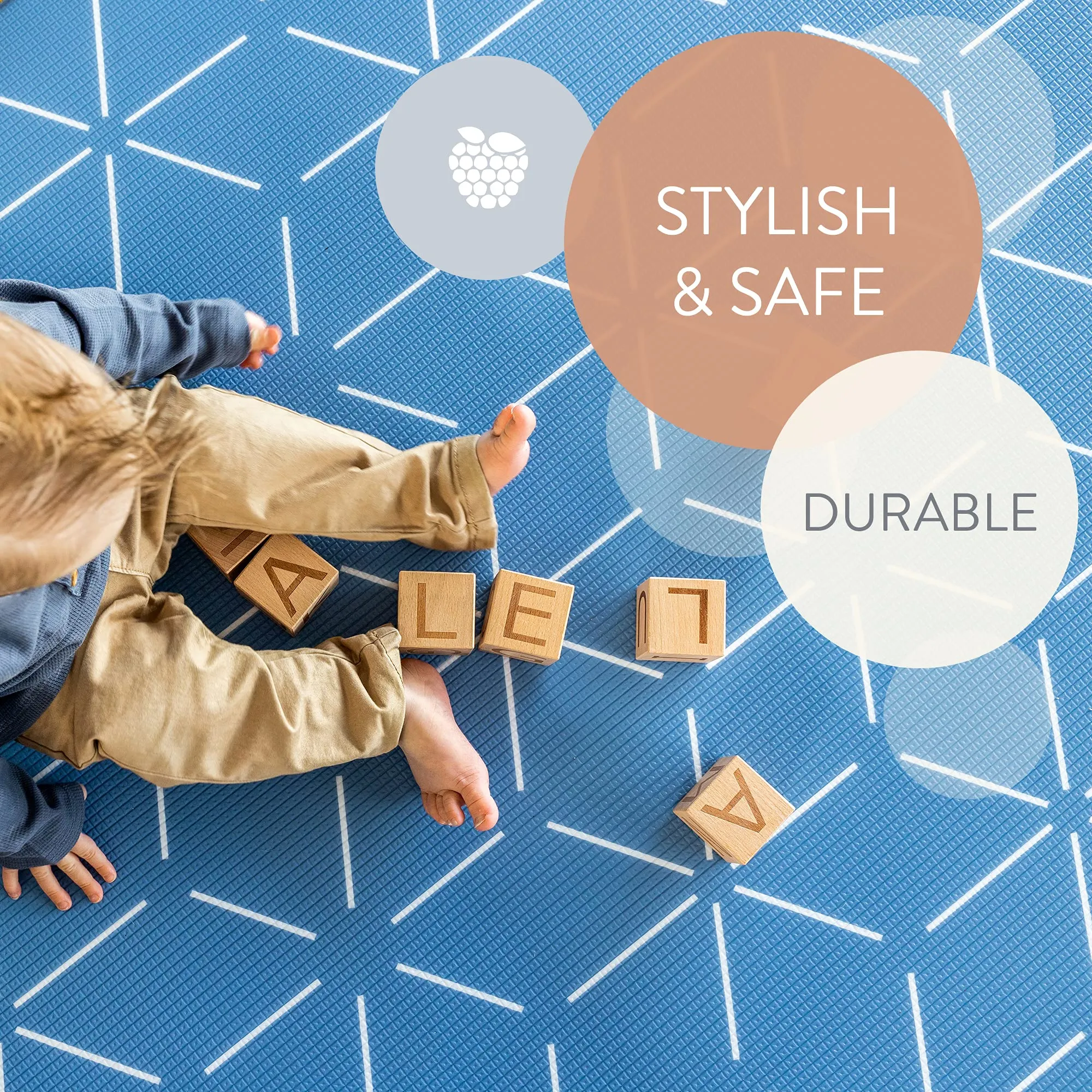 Reversible Baby Play Mat Extra Soft & Durable 6.5 x 4.5 ft