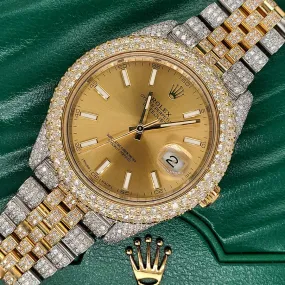 Rolex Datejust 41 16.5CT Diamond Bezel/Case/Bracelet/Champagne   TFJ-142508602