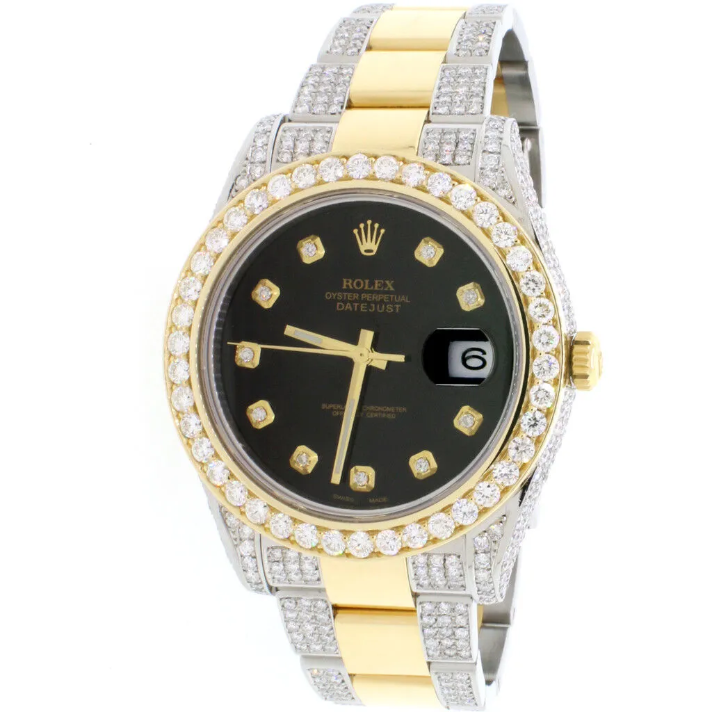 Rolex Datejust II 41mm 10.3ct Diamond Bezel/Bracelet/Case Men's Watch  TFJ-142508100