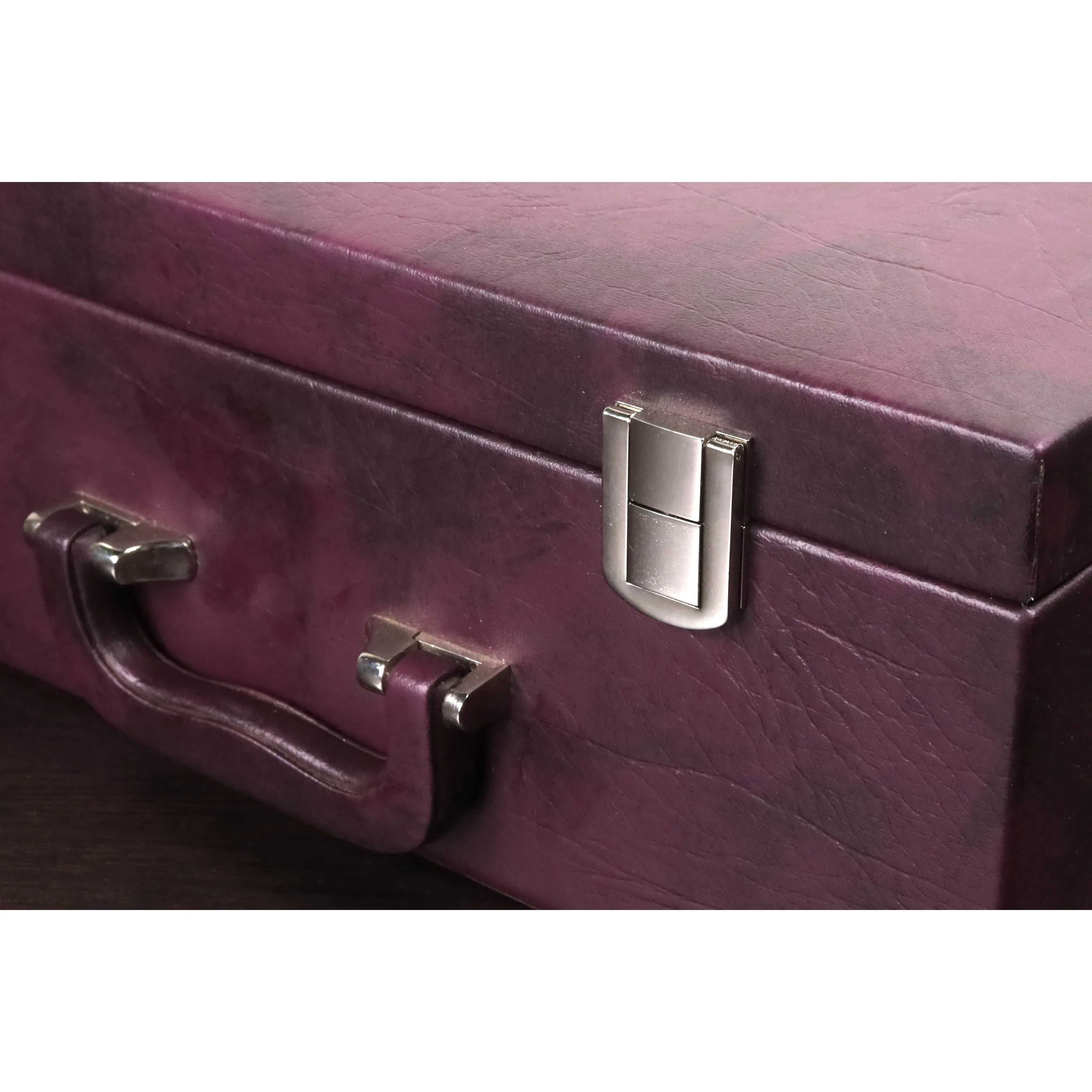 Signature Leatherette Coffer Storage Box - Burgundy - Chess Pieces of 4.2" to 5.0"