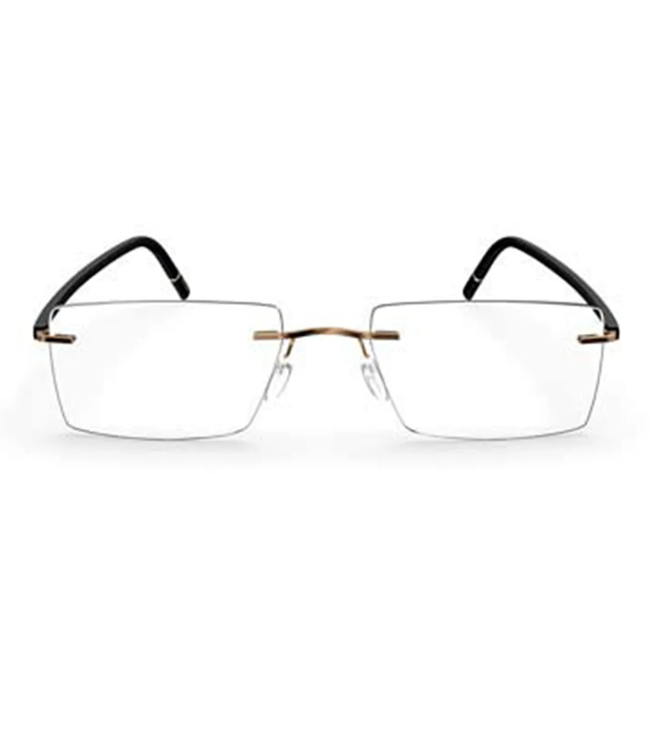 Silhouette Men's Gold Rectangle Optical Frame