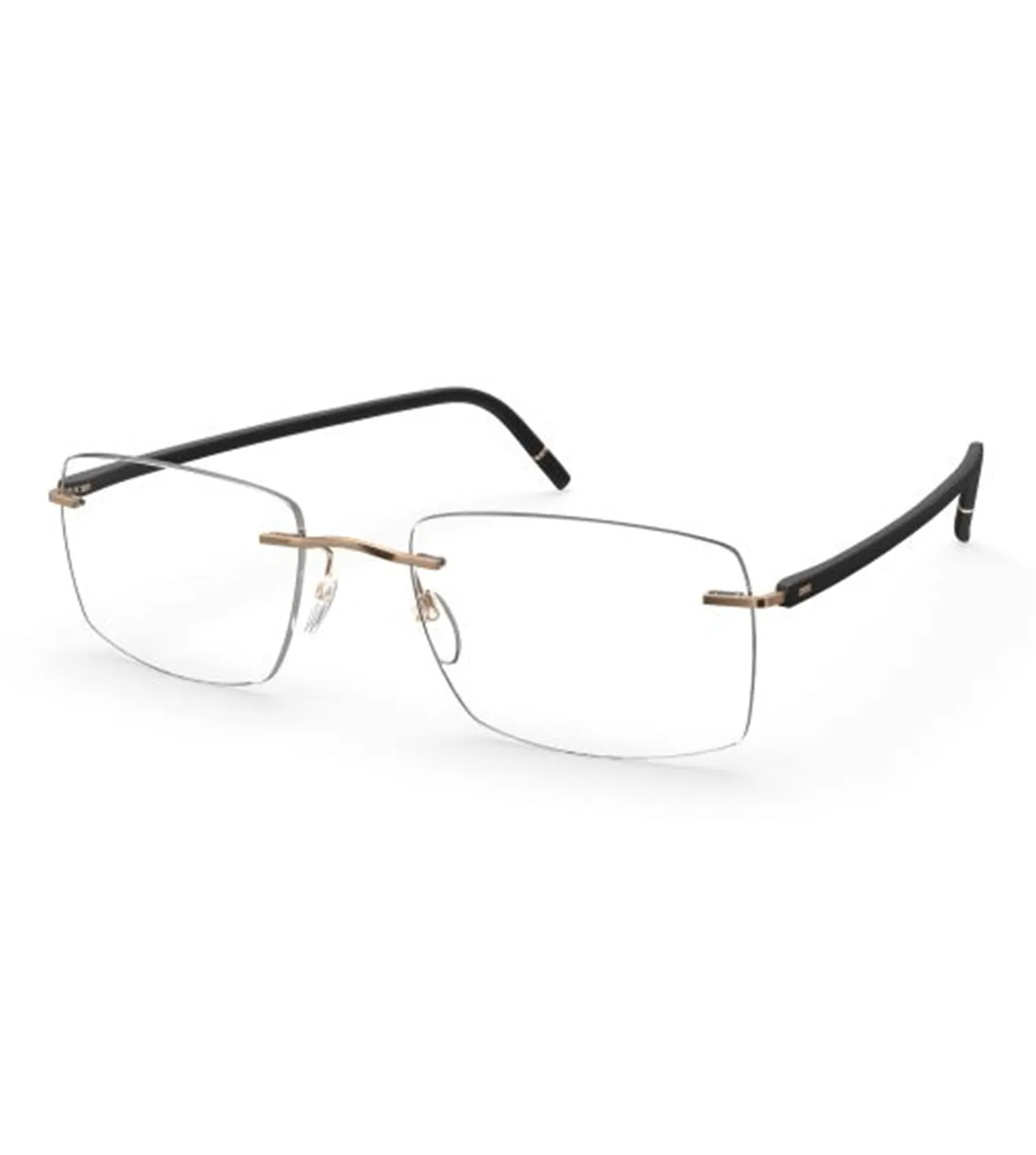 Silhouette Men's Gold Rectangle Optical Frame