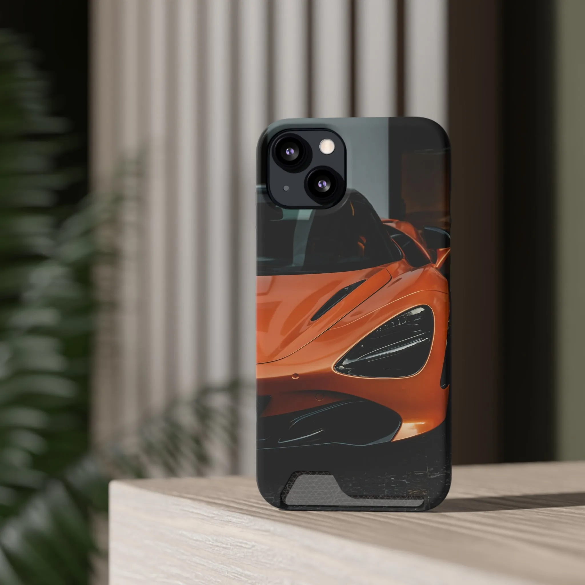 Sleek Sports Car Phone Case with Card Holder - Perfect for Car Enthusiasts