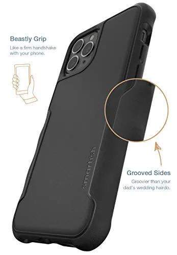 Smartish iPhone 11 Pro Armor Case - Gripzilla [Rugged   Protective] Slim Tough Grip Cover - Black Tie Affair