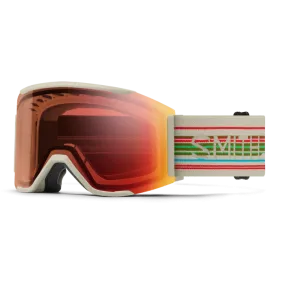 SMITH SQUAD MAG LOW BRIDGE FIT CHALK STRAIGHTLINE | PRO PHOTOCHROMIC RED MIRROR & STORM BLUE SENSOR MIRROR