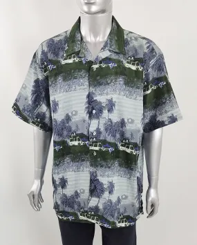 South Pole Vintage Mens Rave Hawaiian Shirt, 2000s