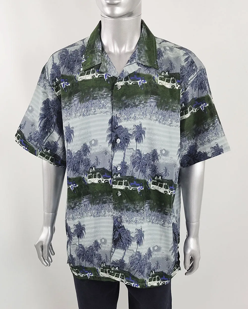 South Pole Vintage Mens Rave Hawaiian Shirt, 2000s